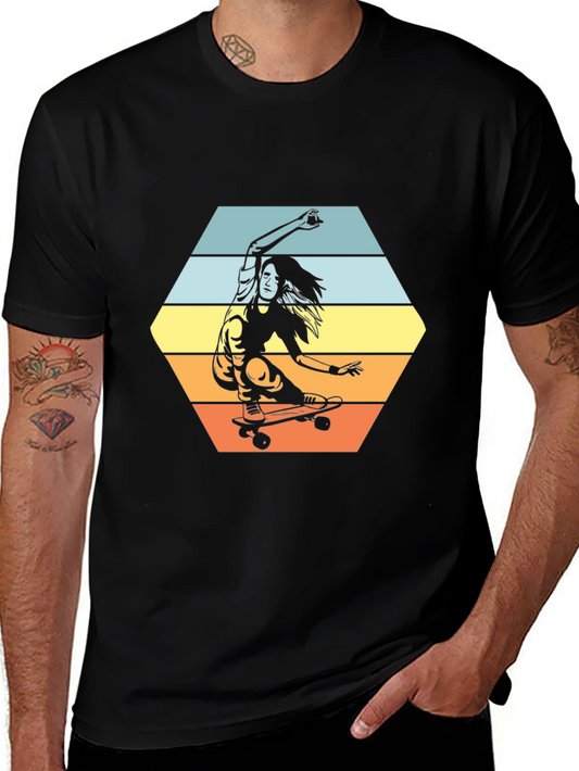 Skateboarder Graphic Tee - Retro Style