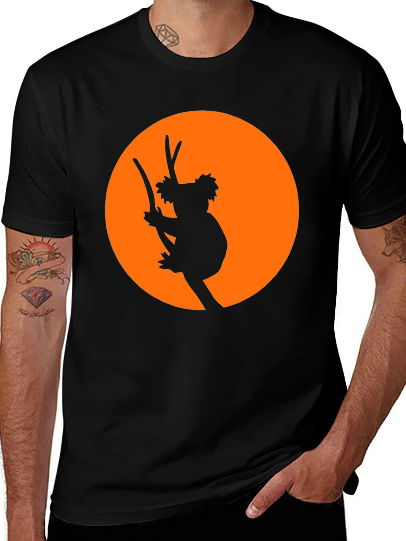 Koala Silhouette Graphic Tee - Black T-Shirt