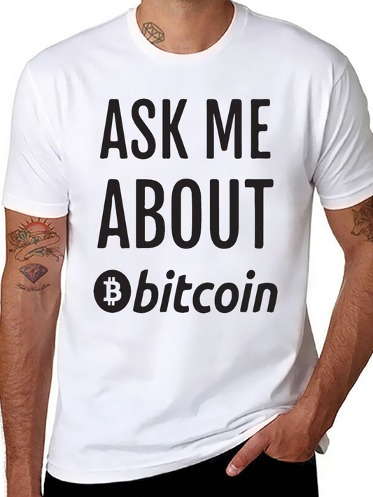 Ask Me About Bitcoin Black T-Shirt Cryptocurrency