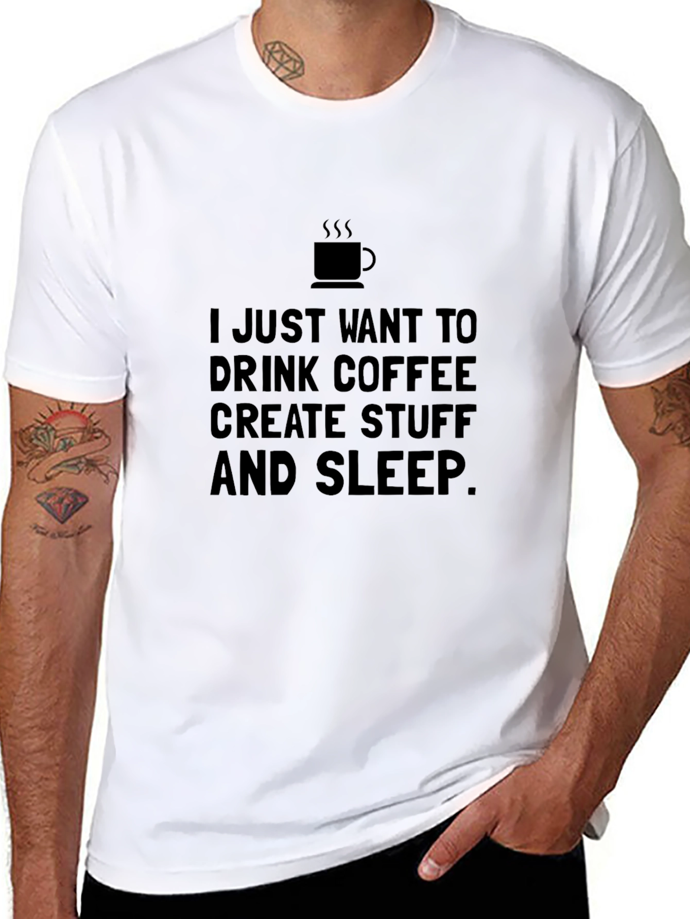 Coffee Create Sleep Graphic Tee - Soft Cotton Shirt