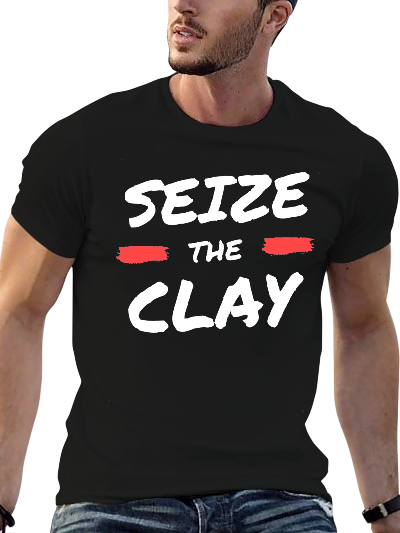 Seize The Clay Graphic Tee - Black Cotton T-Shirt