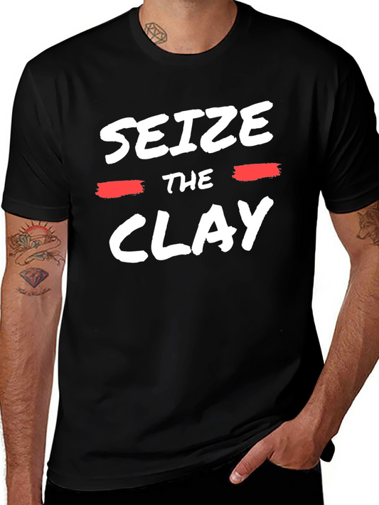 Seize The Clay Graphic Tee - Black Cotton T-Shirt