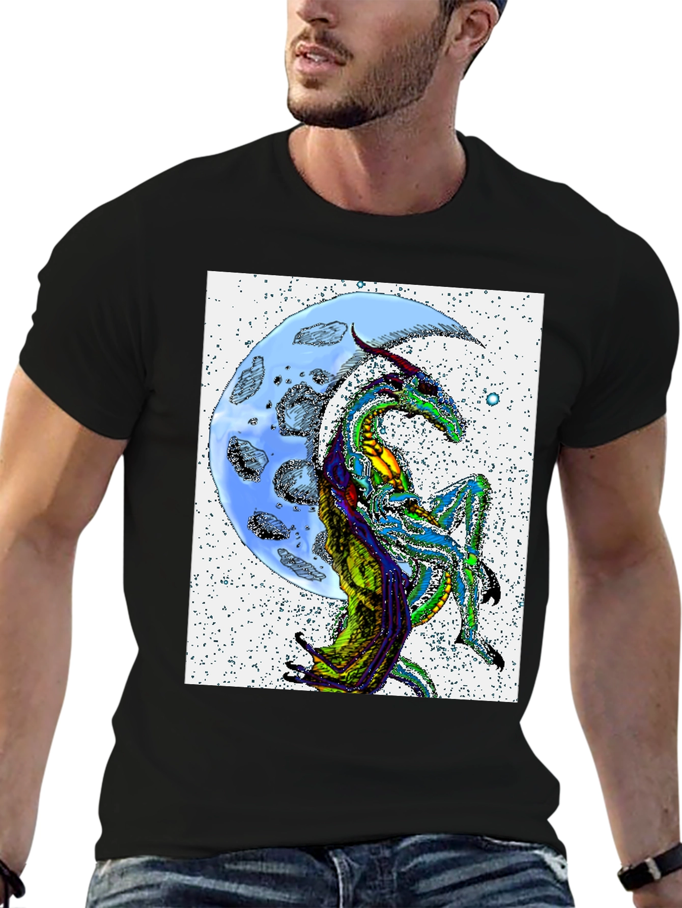 Dragon Moon T-Shirt - Unique Graphic Tee