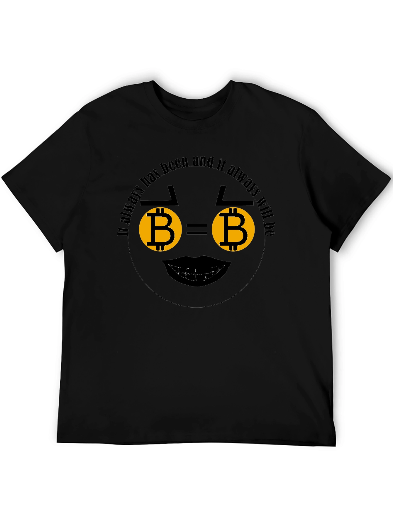 Bitcoin Always Black T-Shirt Crypto BTC Cryptocurrency