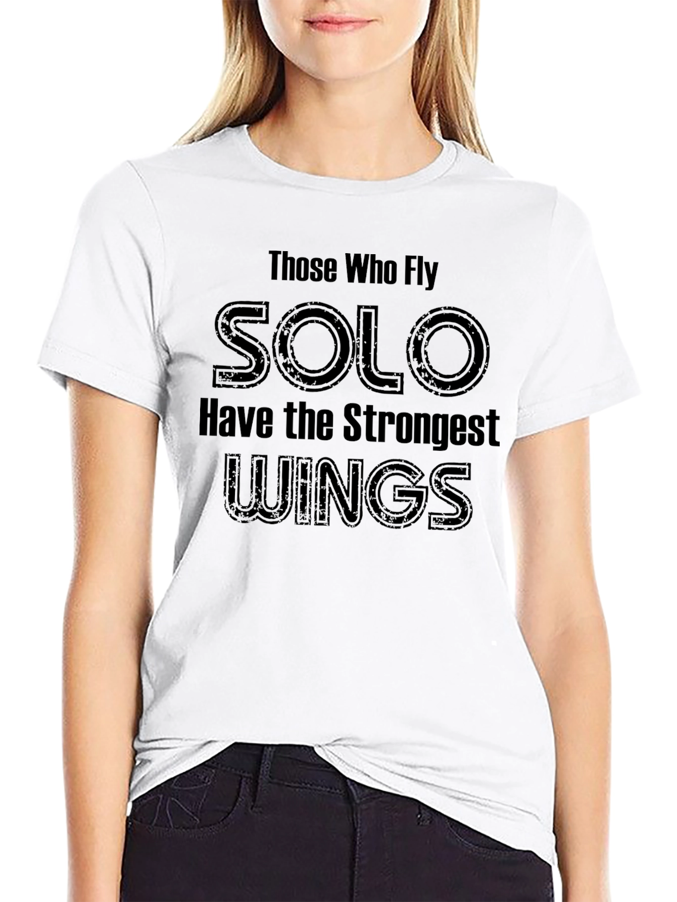Solo Wings Black T-Shirt - Motivational Graphic Tee