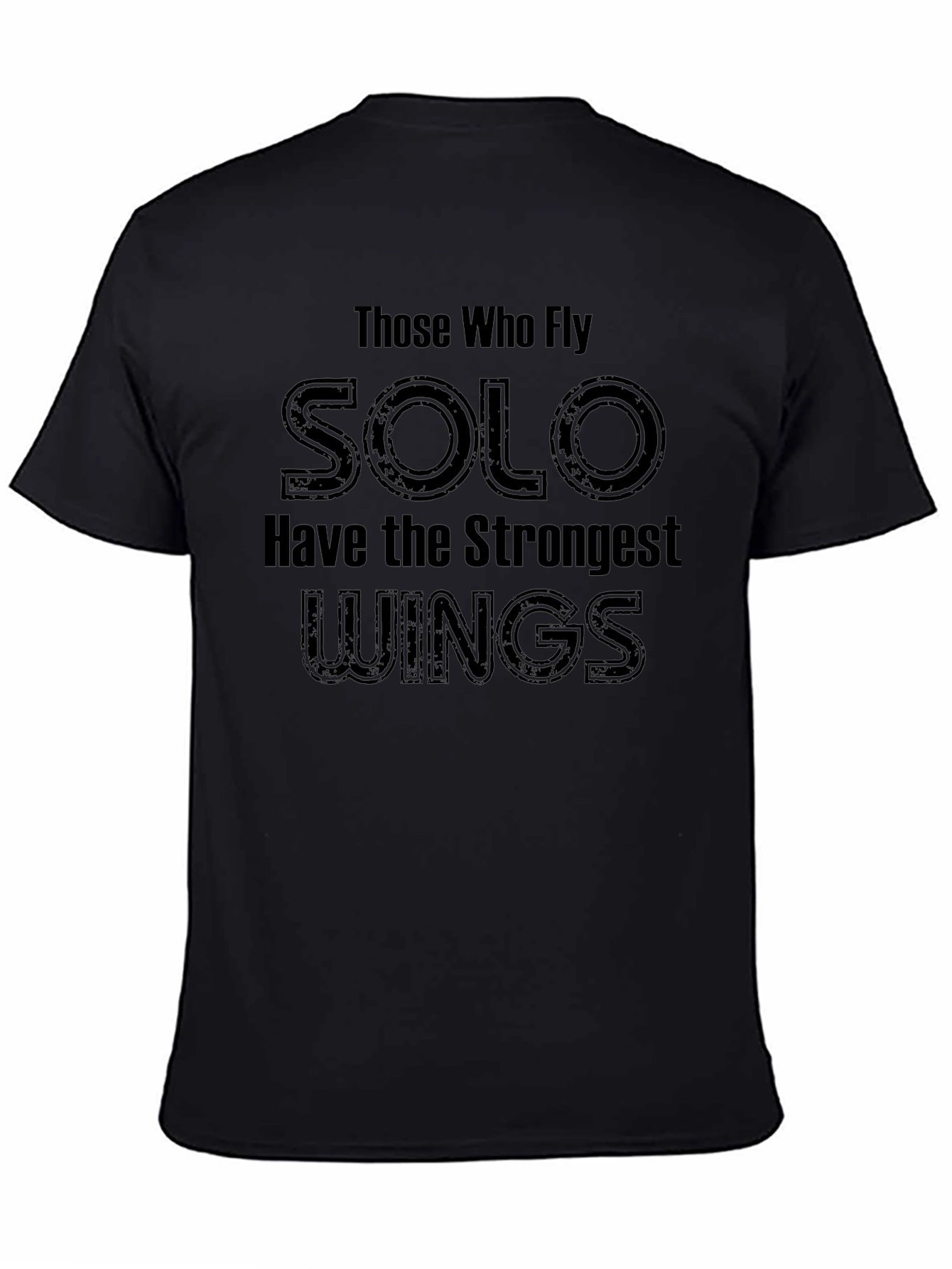 Solo Wings Black T-Shirt - Motivational Graphic Tee