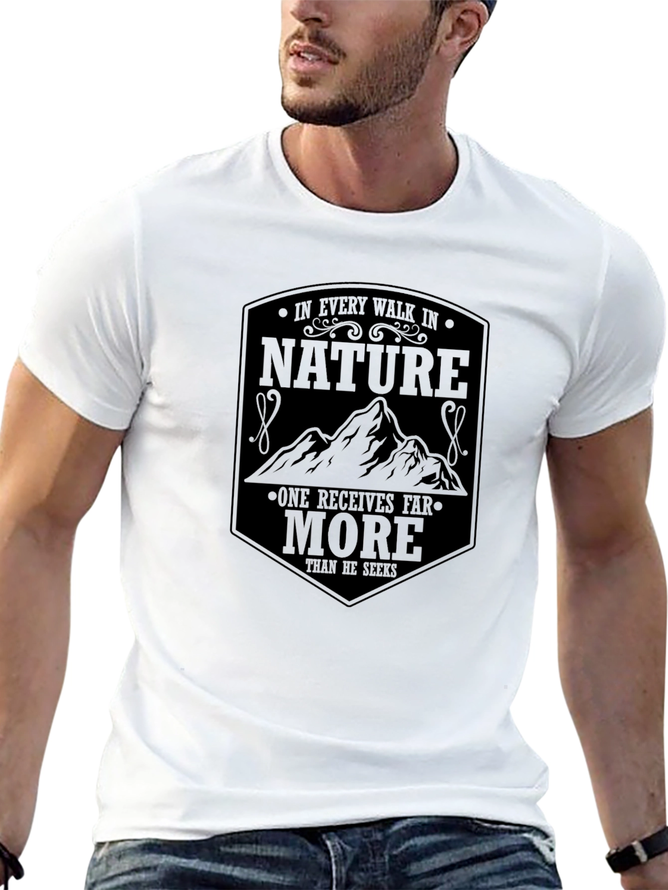Nature Quote Graphic Tee - Black