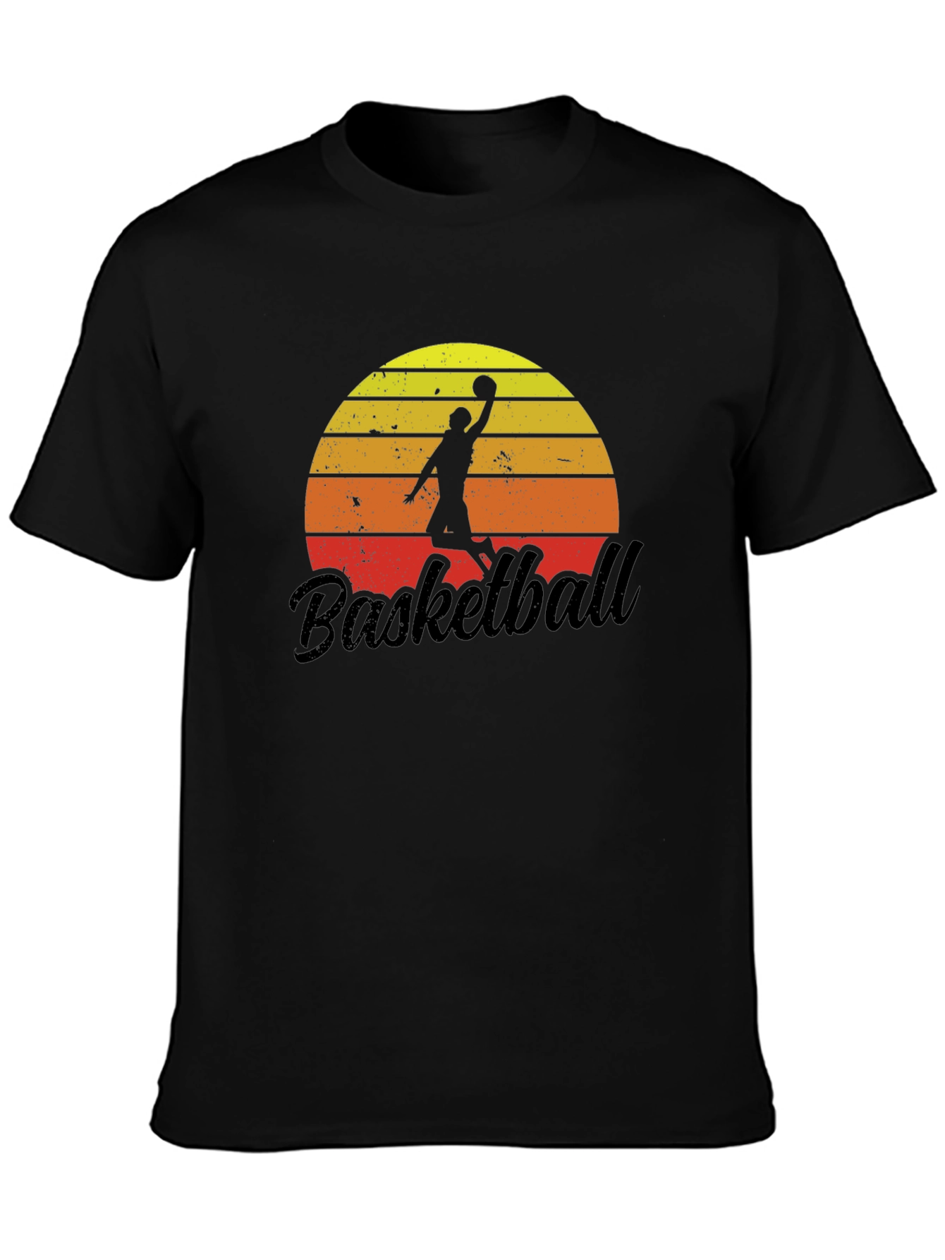 Retro Basketball Sunset Graphic T-Shirt