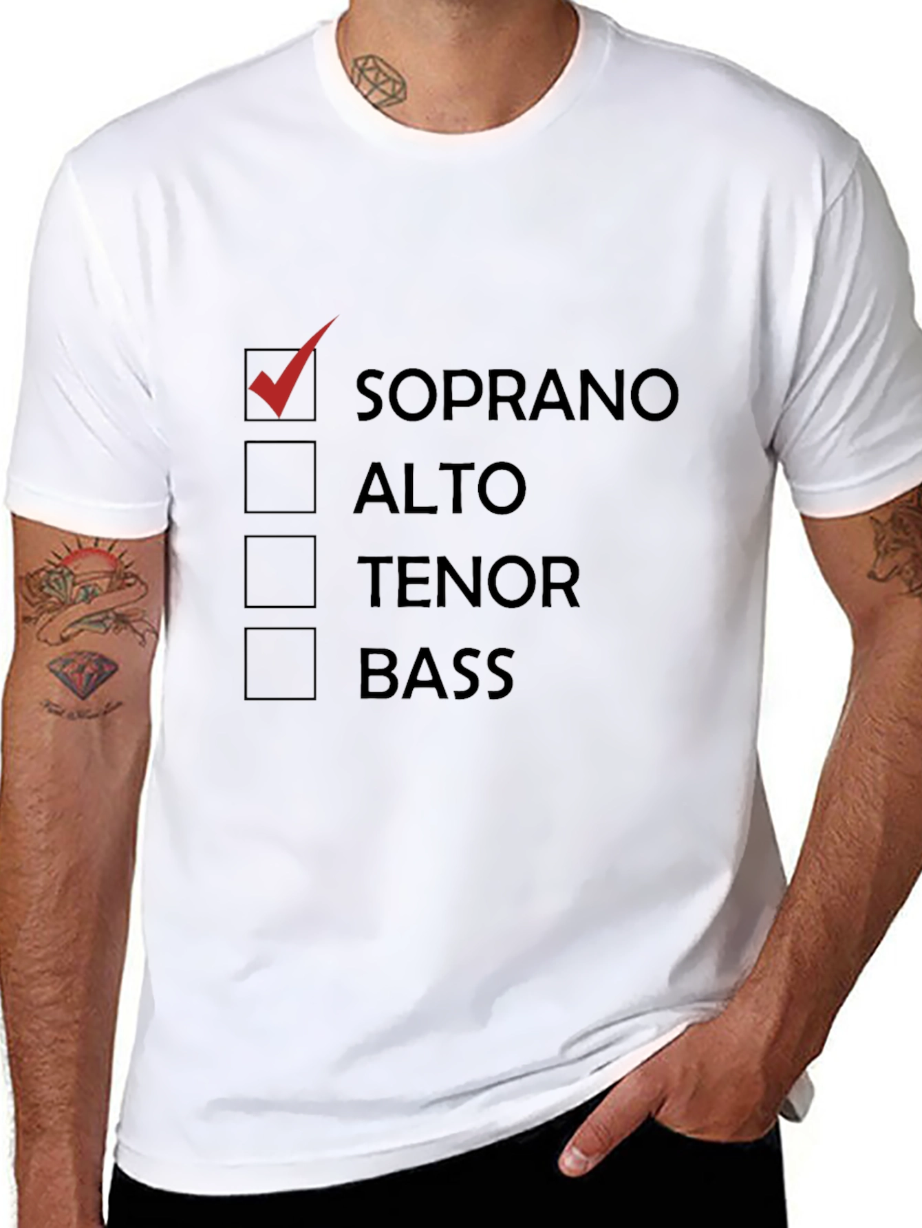 Soprano Music T-Shirt - Vocal Range Choice!