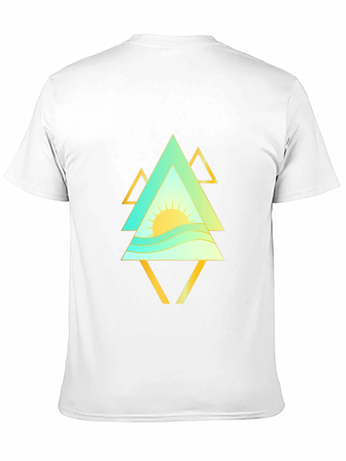 Geometric Sunrise Mens Black T-Shirt