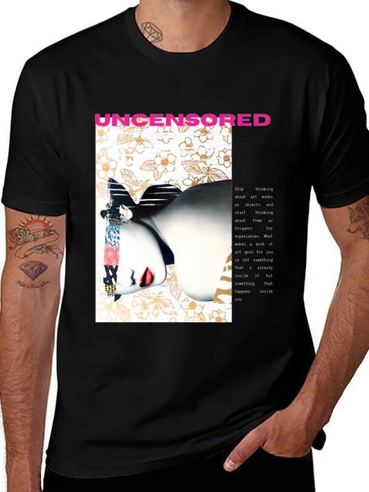 Uncensored Graphic Print Black T-Shirt