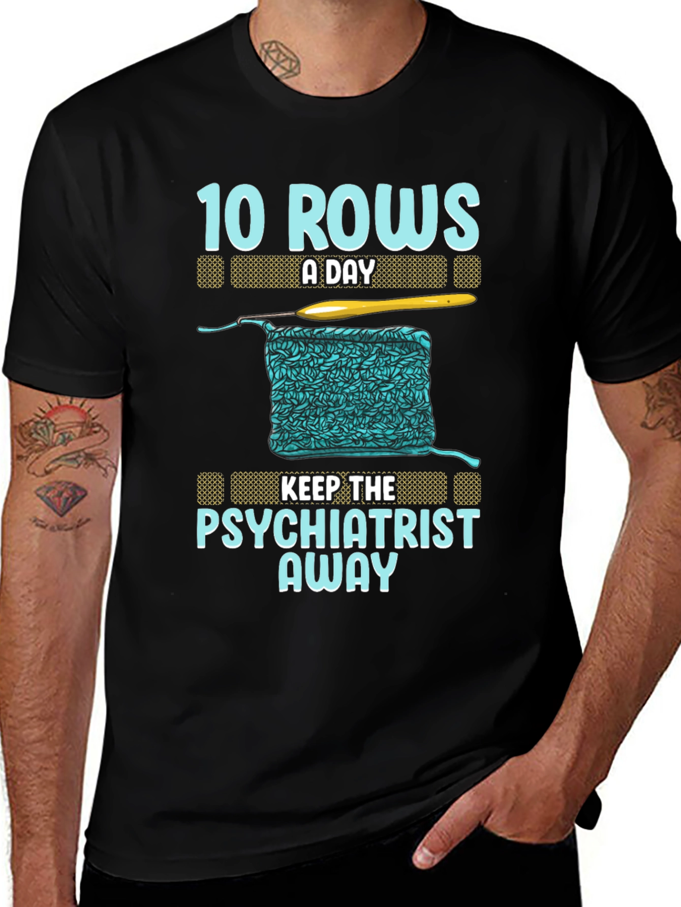 Crochet T-Shirt: 10 Rows A Day Keeps Psychiatrist Away