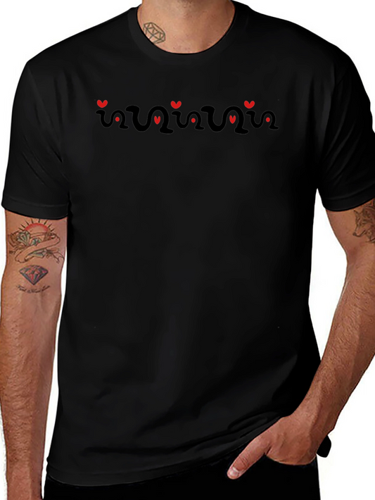 Heartbeat Rhythm T-Shirt - Black Crew Neck Tee