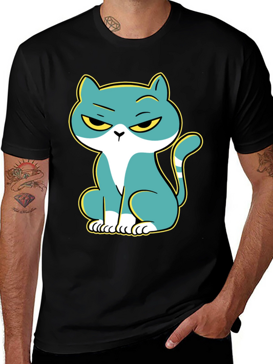 Grumpy Cat Graphic Print Black T-Shirt