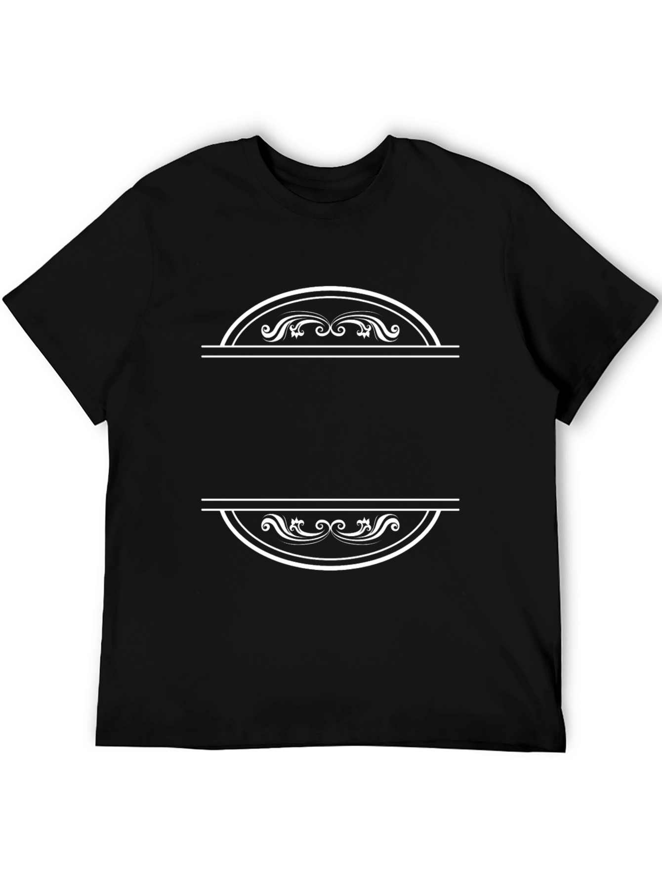 Elegant Black T-Shirt with Ornate Design