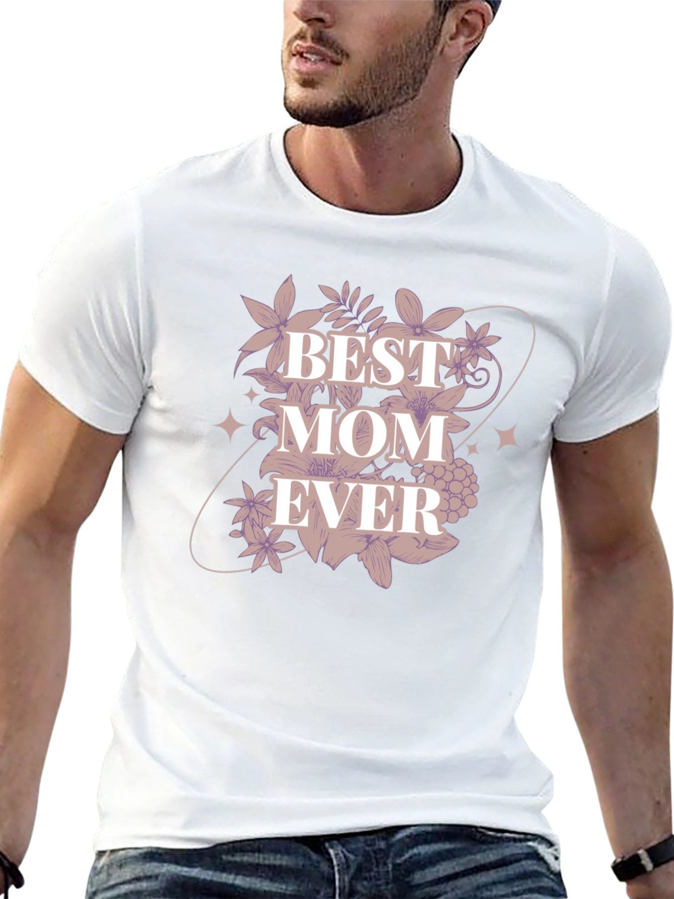 Best Mom Ever Floral Graphic T-Shirt