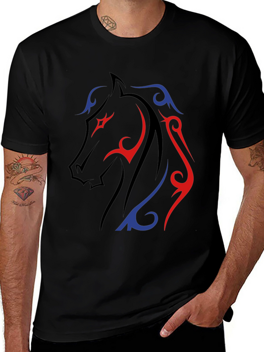 Tribal Horse Graphic Tee - Black
