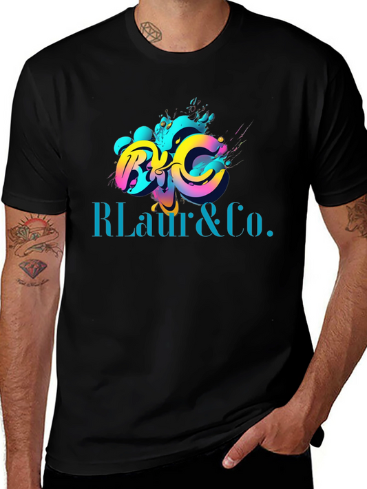 Stylish Black T-Shirt with Colorful R Laur & Co. Design