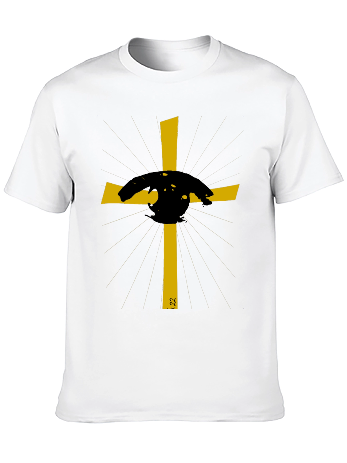 Embroidered Cross Graphic Tee - Stylish Christian Apparel