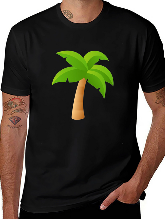 Tropical Palm Tree Black T-Shirt - Summer Ready!