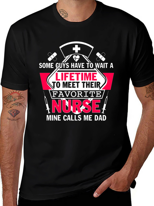 Favorite Nurse Dad T-Shirt - Black