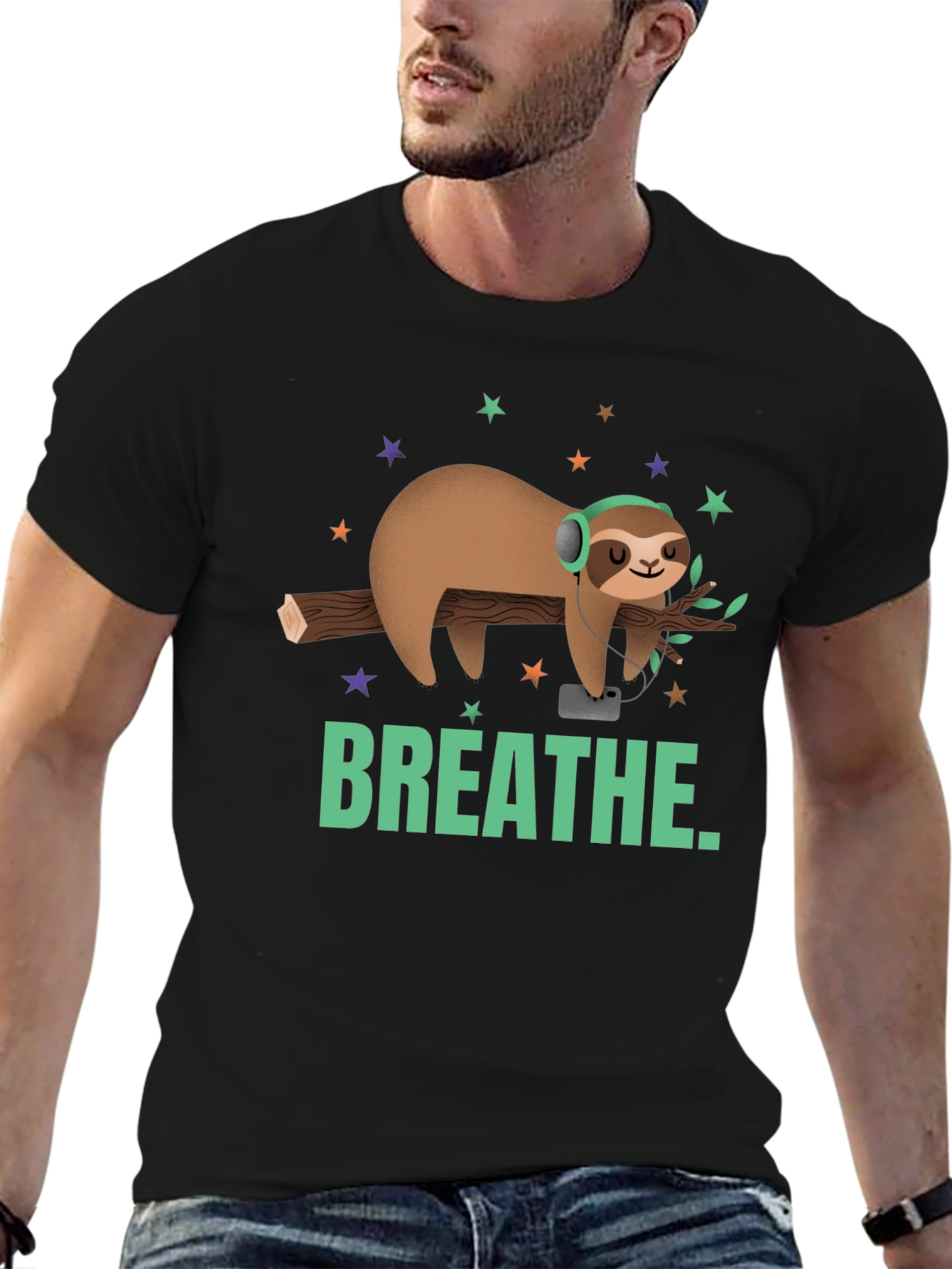 Breathe Sloth Graphic Tee