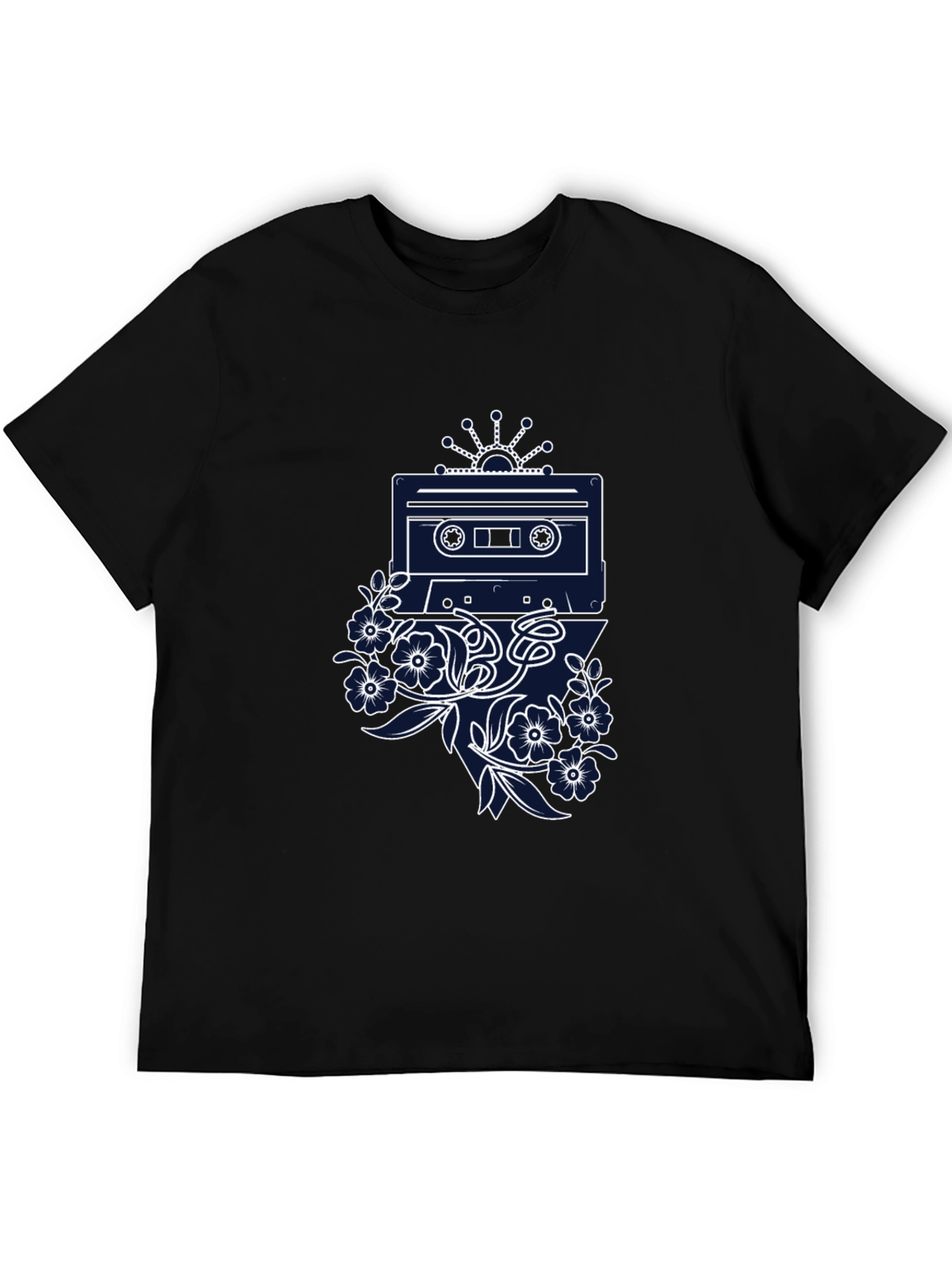 Retro Cassette Tape Floral Graphic Tee