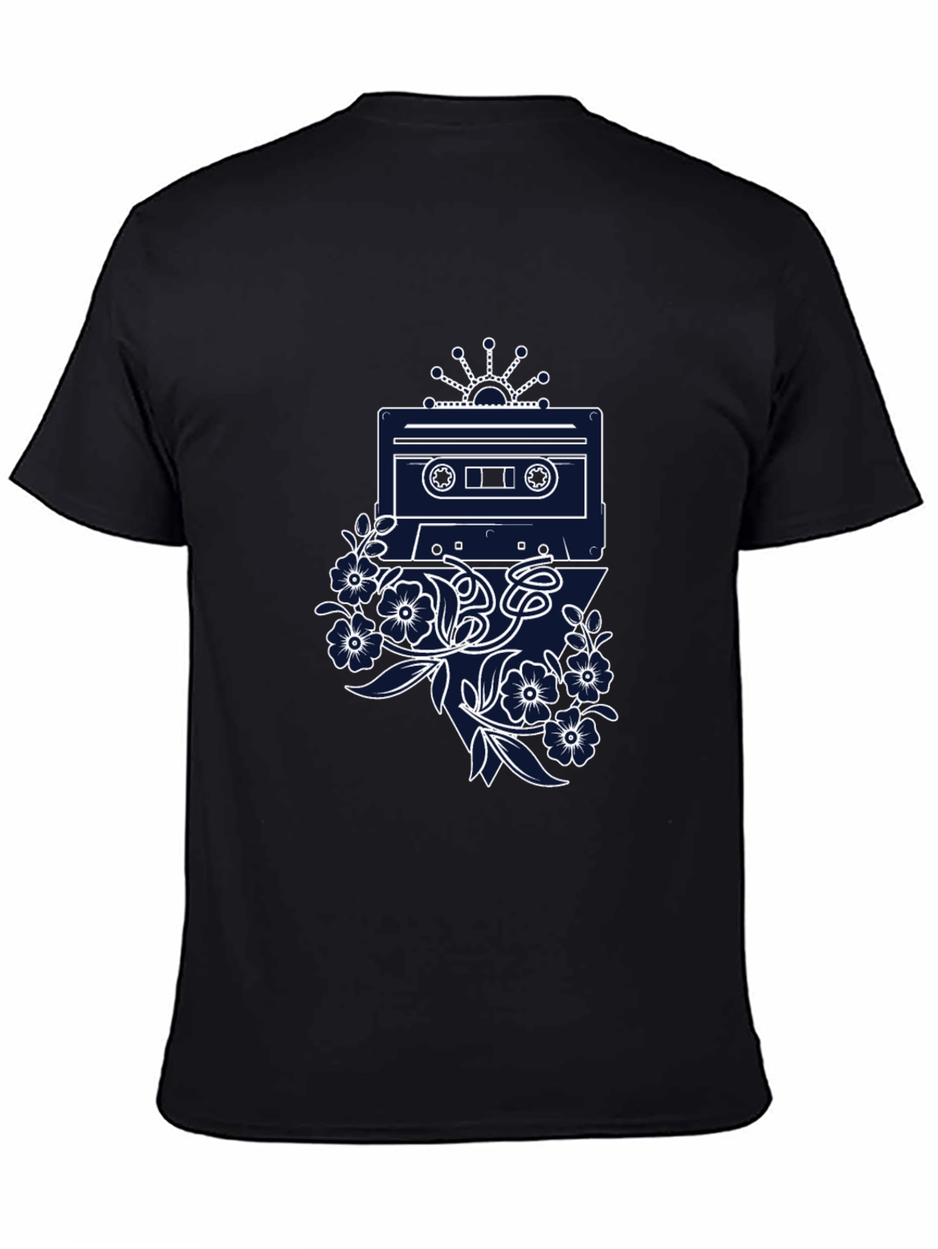 Retro Cassette Tape Floral Graphic Tee