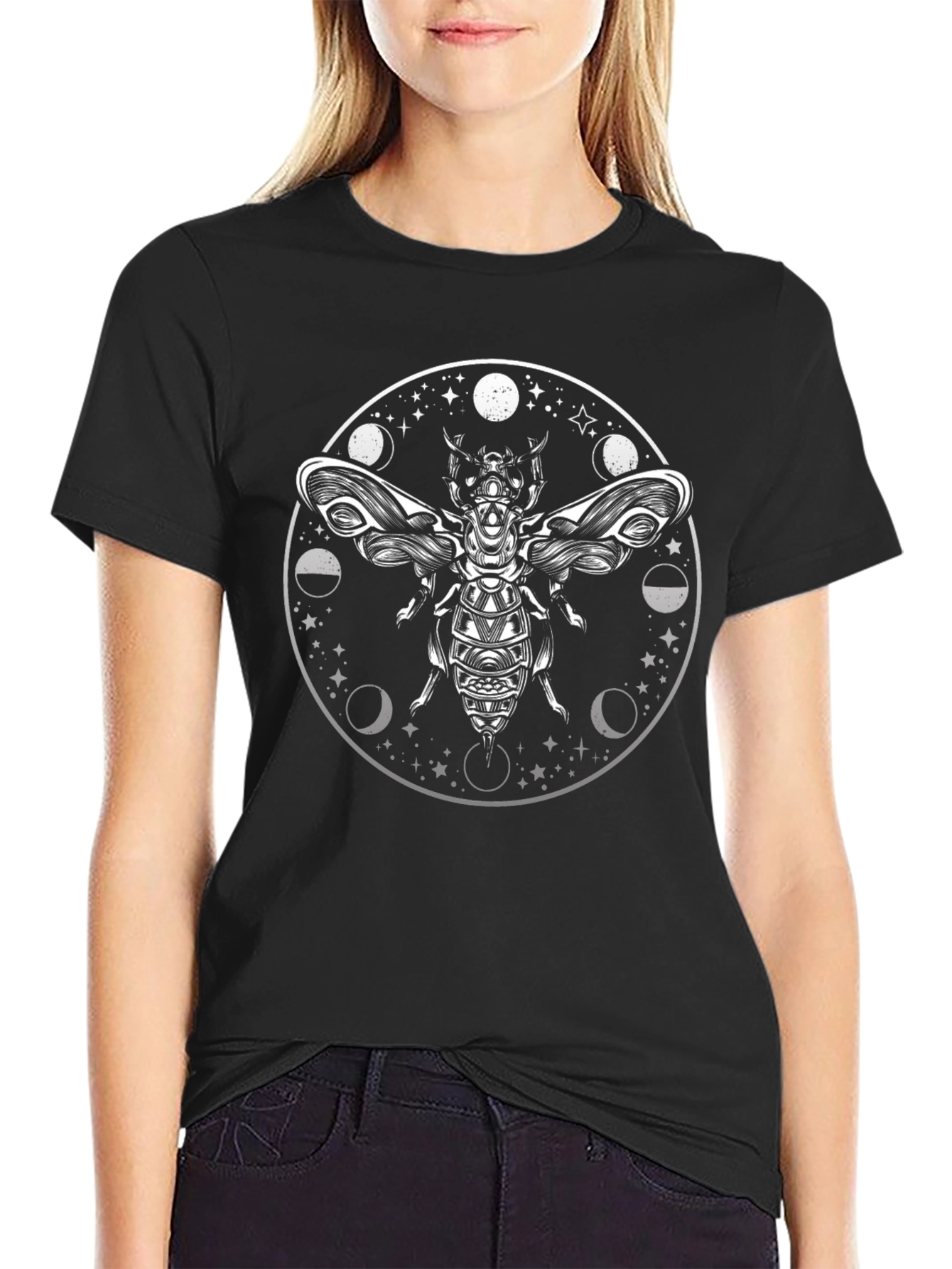 Lunar Moth Graphic T-Shirt - Black