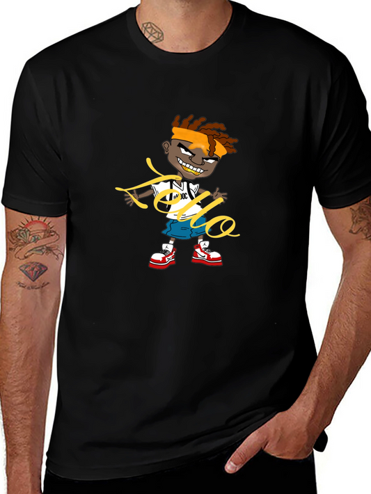 Cartoon Graphic Black Tee