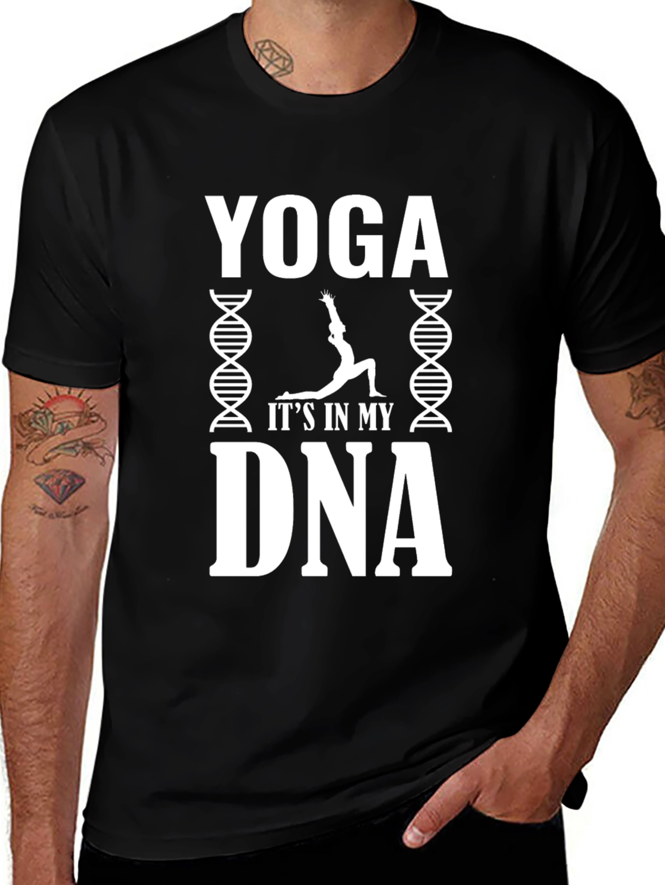 Yoga Its in My DNA Graphic Black T-Shirt