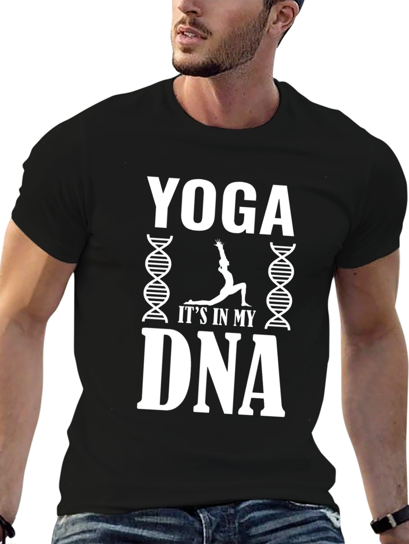 Yoga Its in My DNA Graphic Black T-Shirt