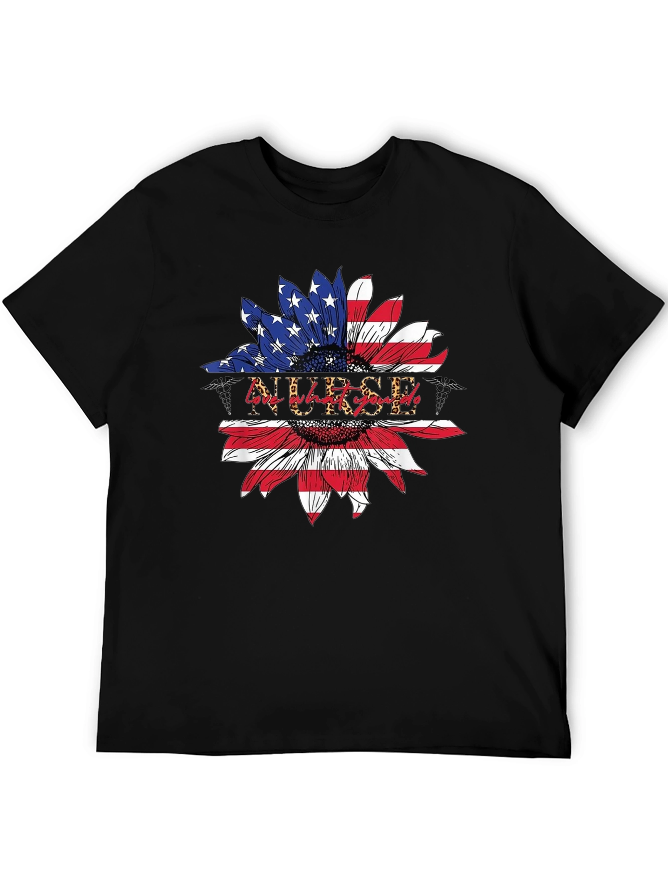 American Flag Nurse Sunflower T-Shirt