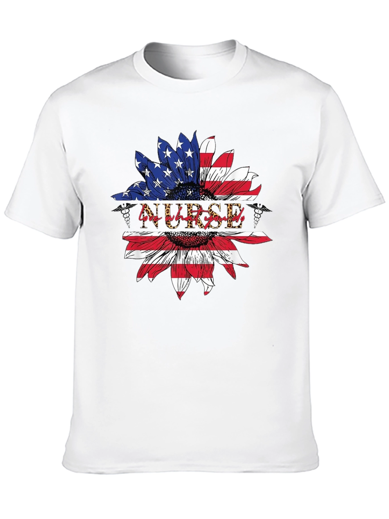American Flag Nurse Sunflower T-Shirt