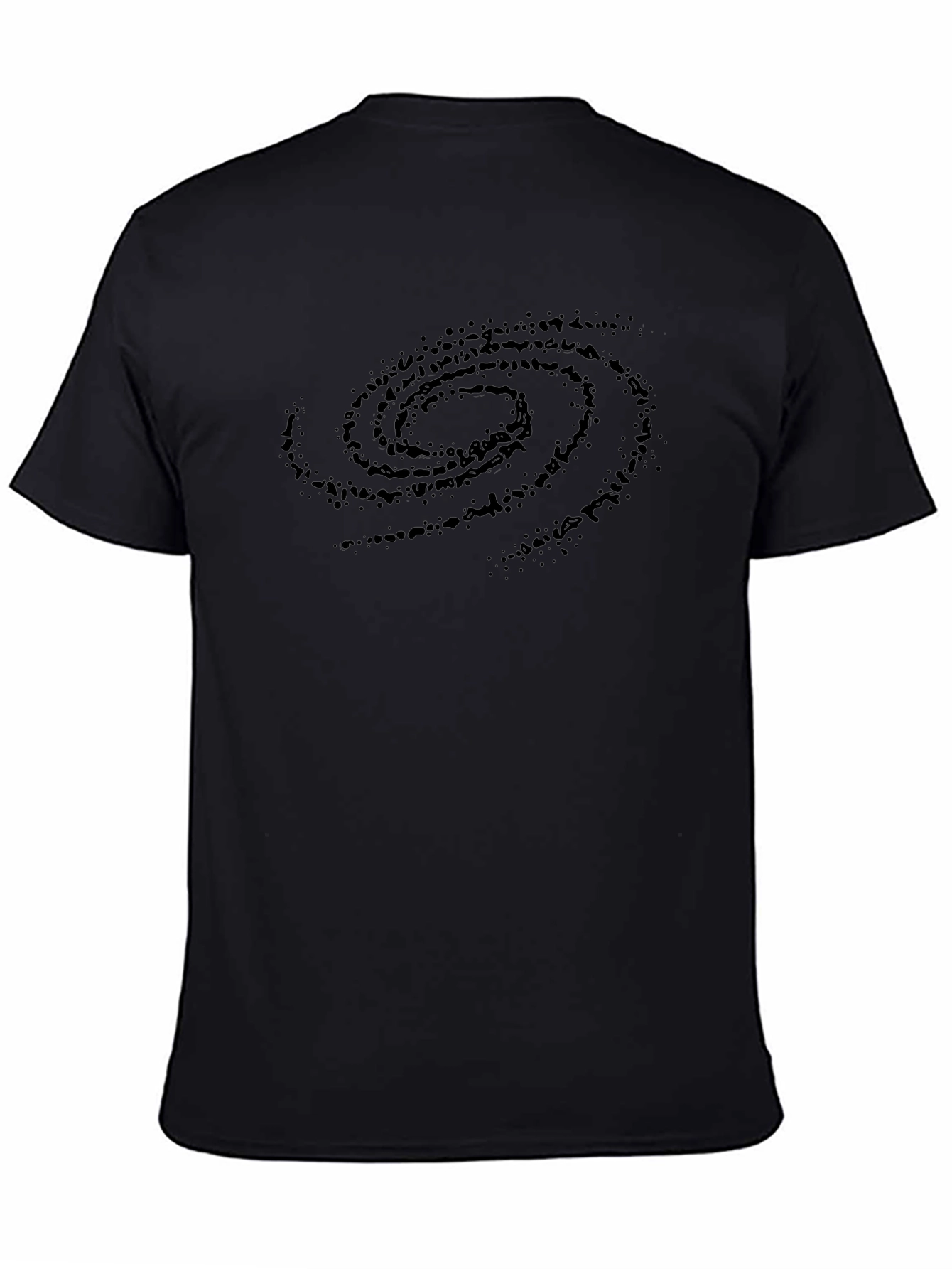 Galaxy Spiral Graphic Print T-Shirt - Black