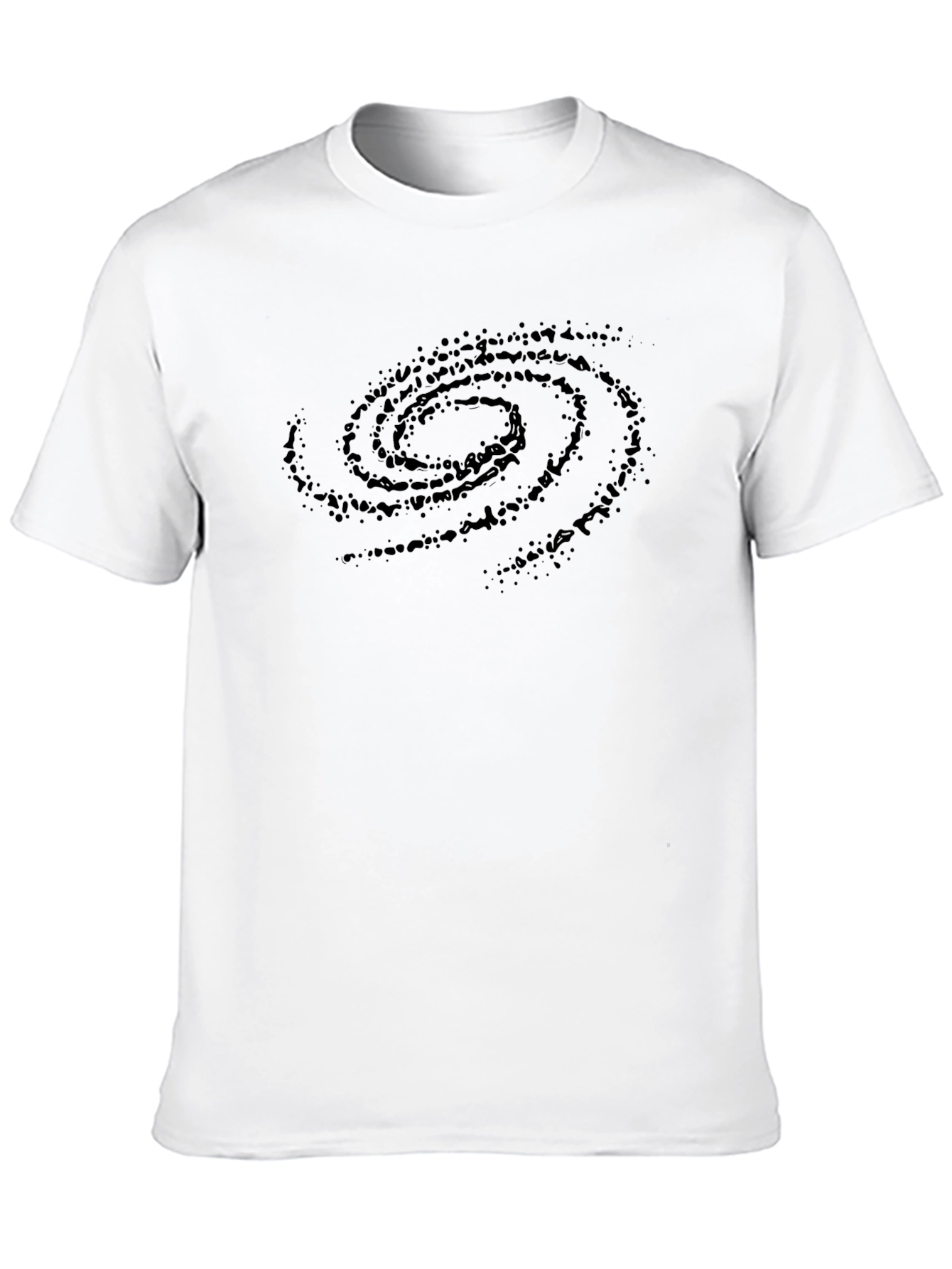 Galaxy Spiral Graphic Print T-Shirt - Black