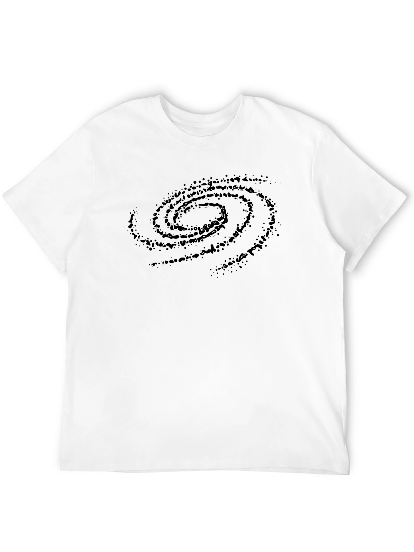 Galaxy Spiral Graphic Print T-Shirt - Black