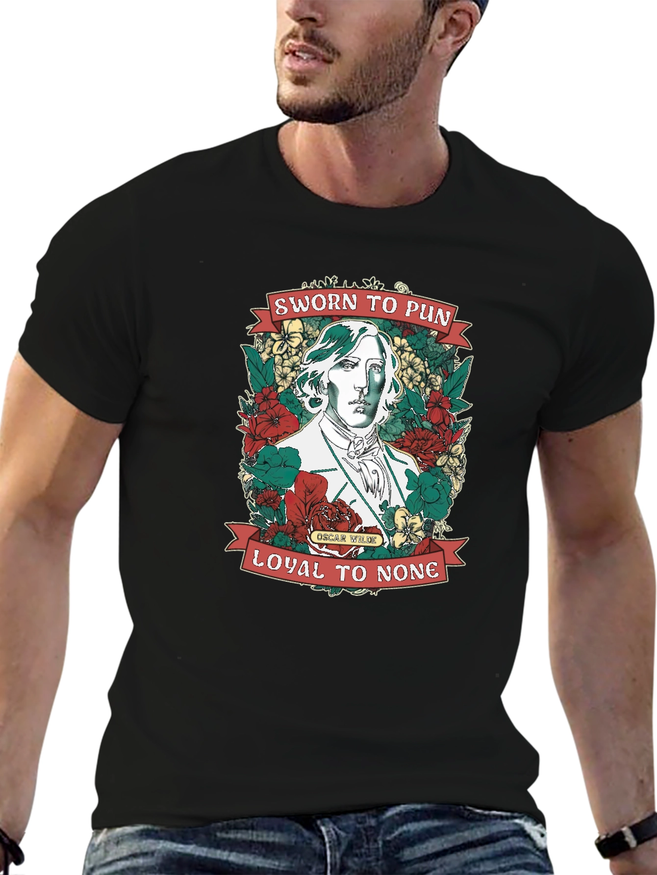 Sworn to Pun Oscar Wilde Graphic T-Shirt