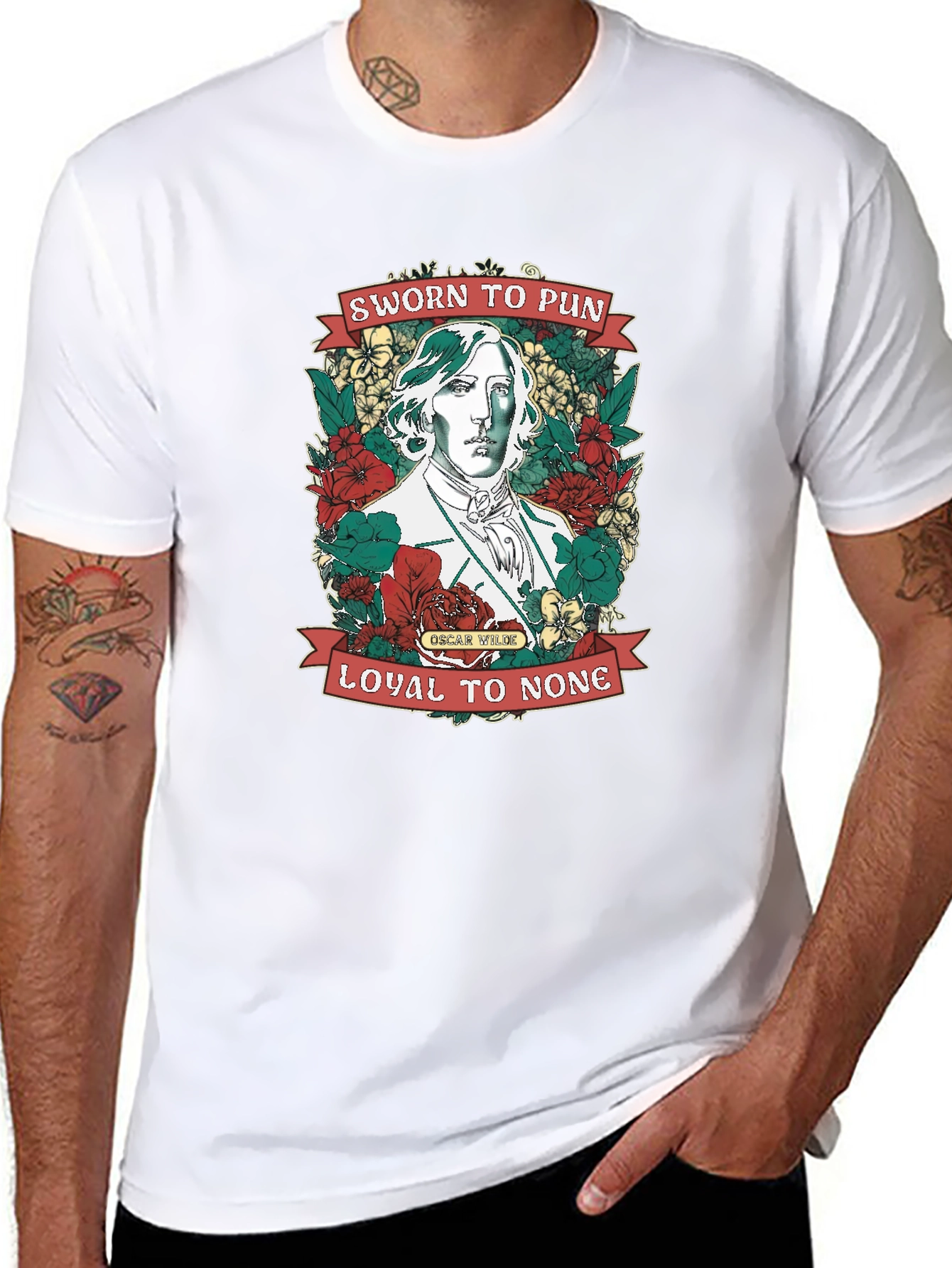 Sworn to Pun Oscar Wilde Graphic T-Shirt