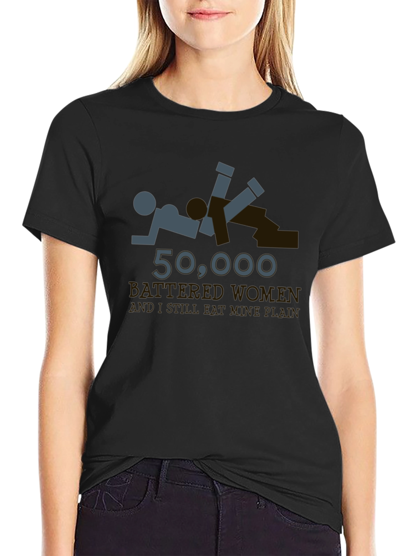 Offensive Humor T-Shirt - Battered Women Joke