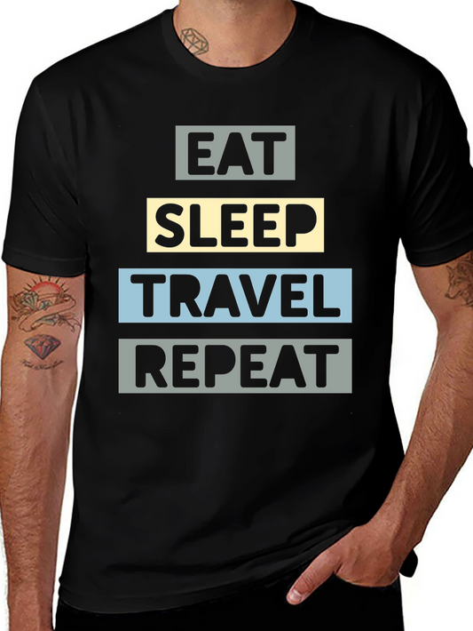 Eat Sleep Travel Repeat T-Shirt - Adventure Tee