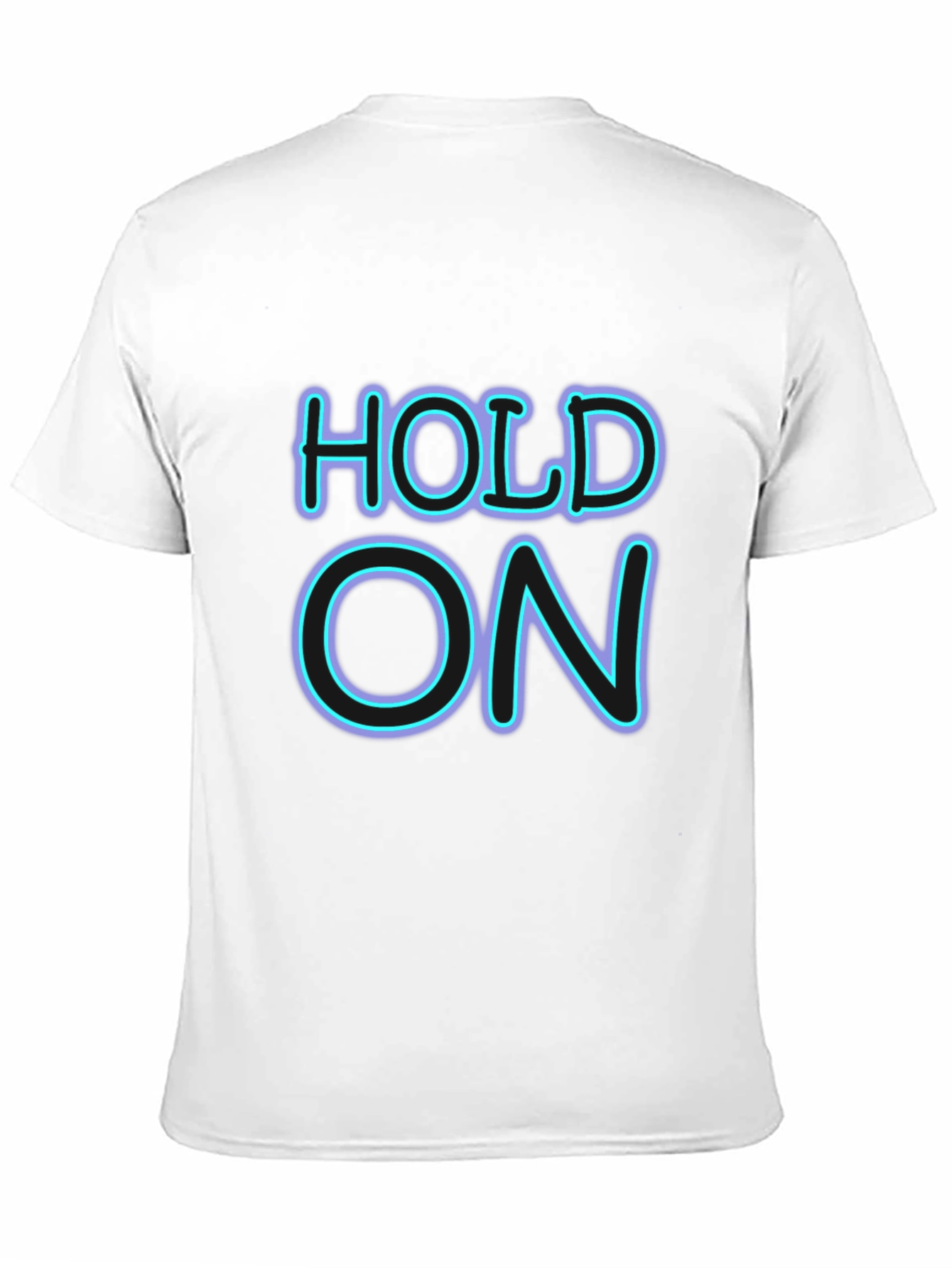 Neon HOLD ON Graphic Black T-Shirt