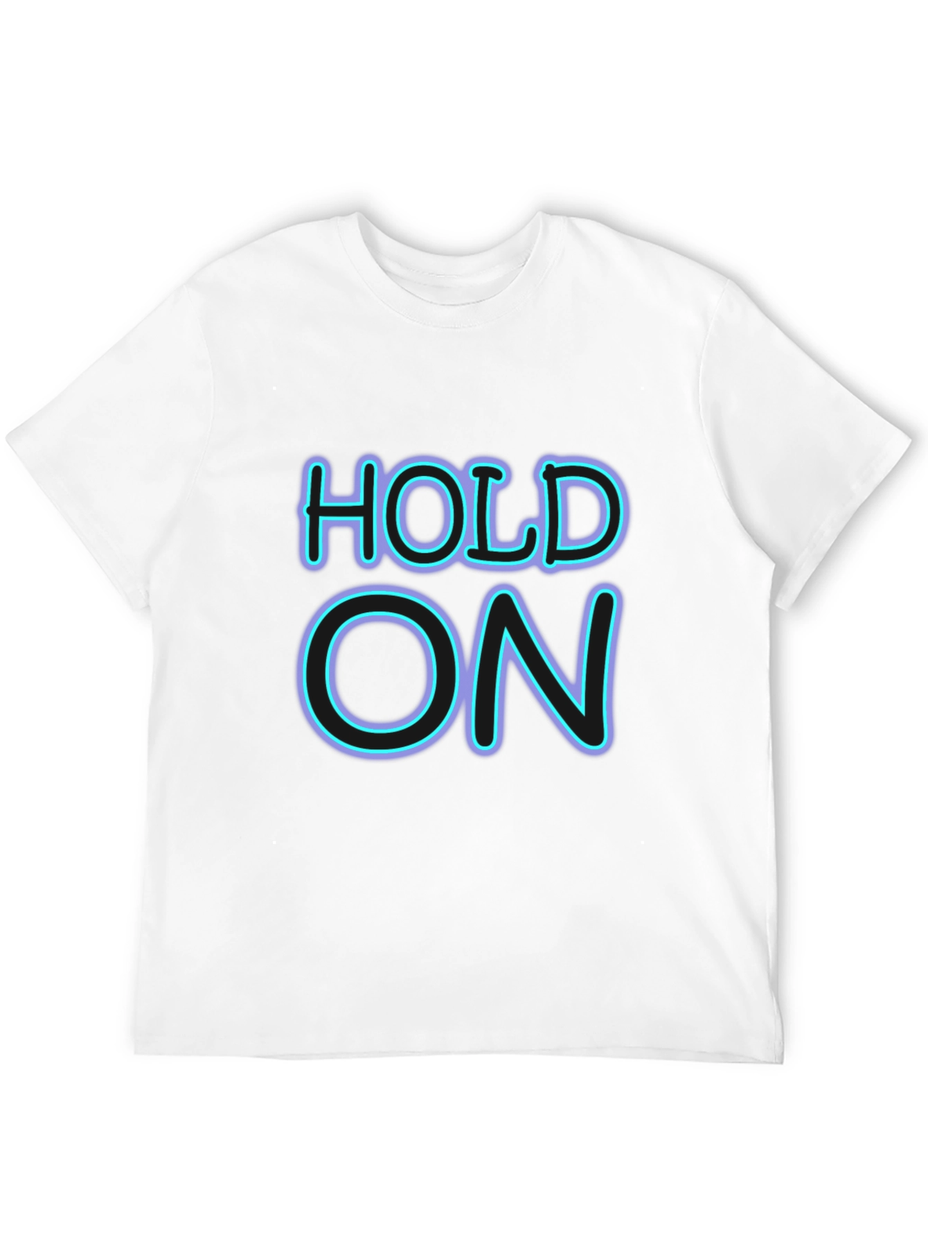Neon HOLD ON Graphic Black T-Shirt