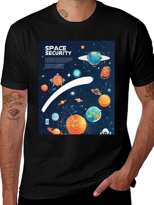 Space Security Graphic T-Shirt - Black