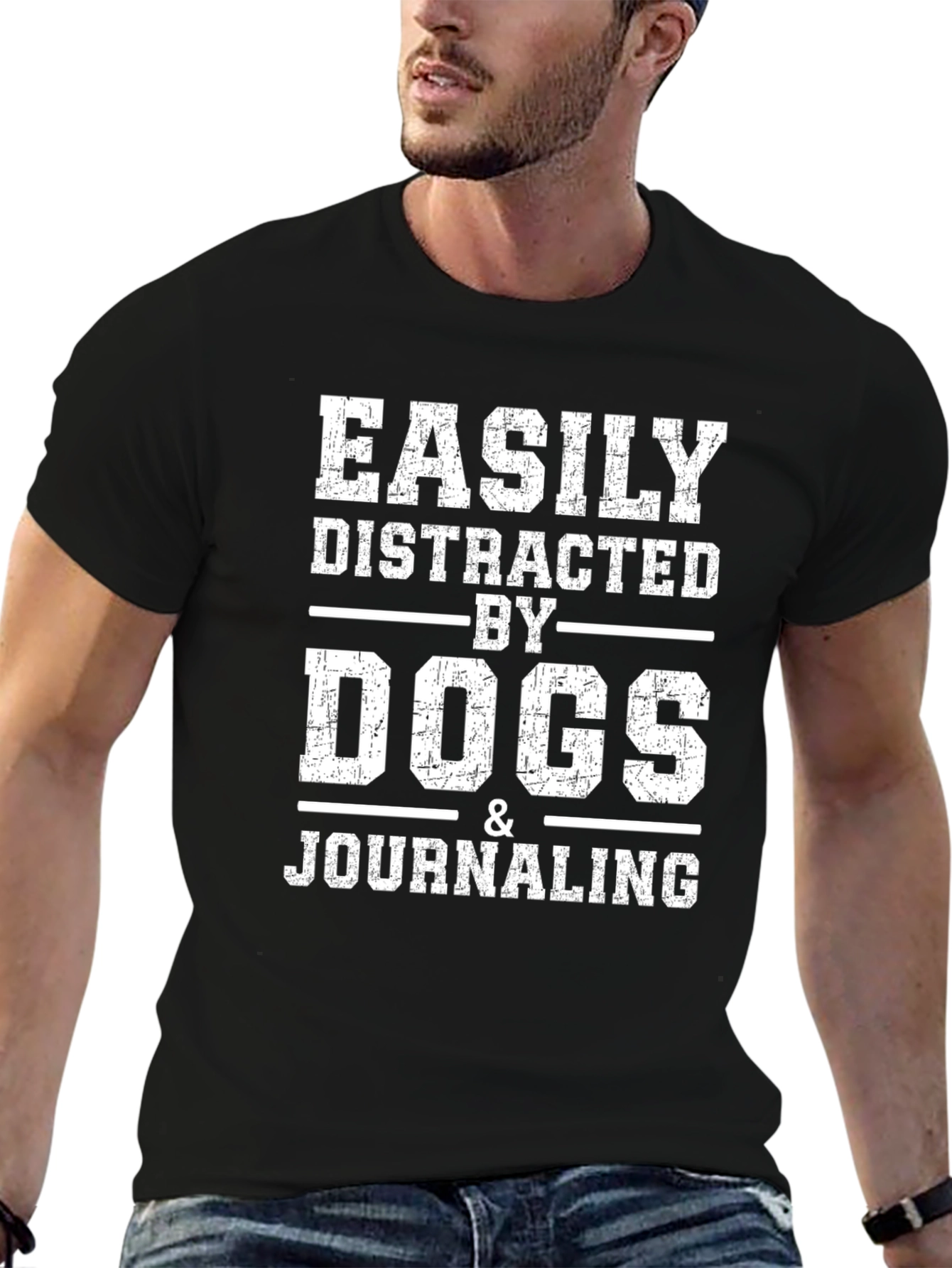 Easily Distracted by Dogs & Journaling T-Shirt
