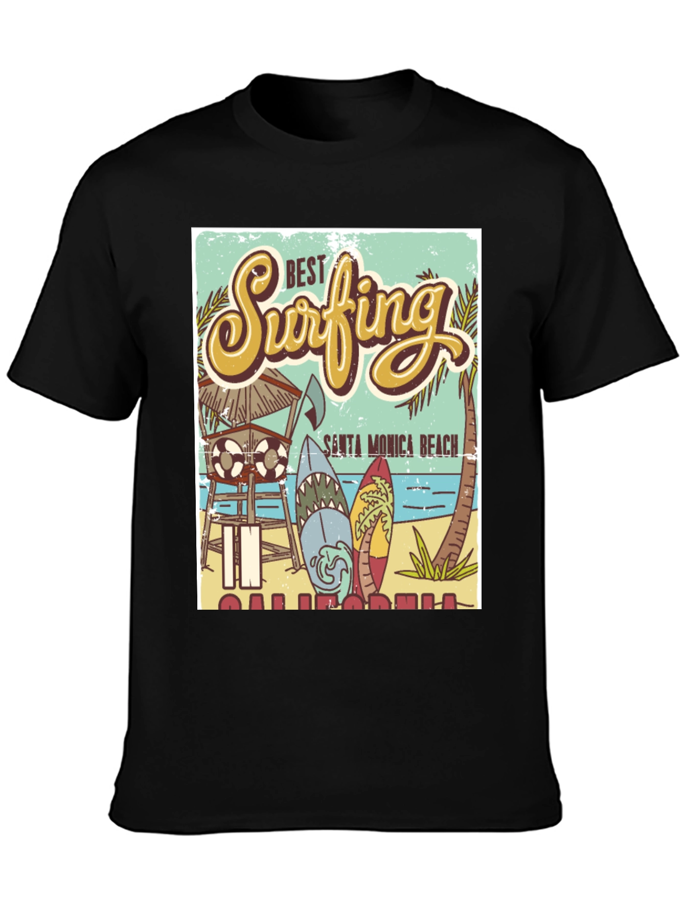Santa Monica Beach Surfing T-Shirt