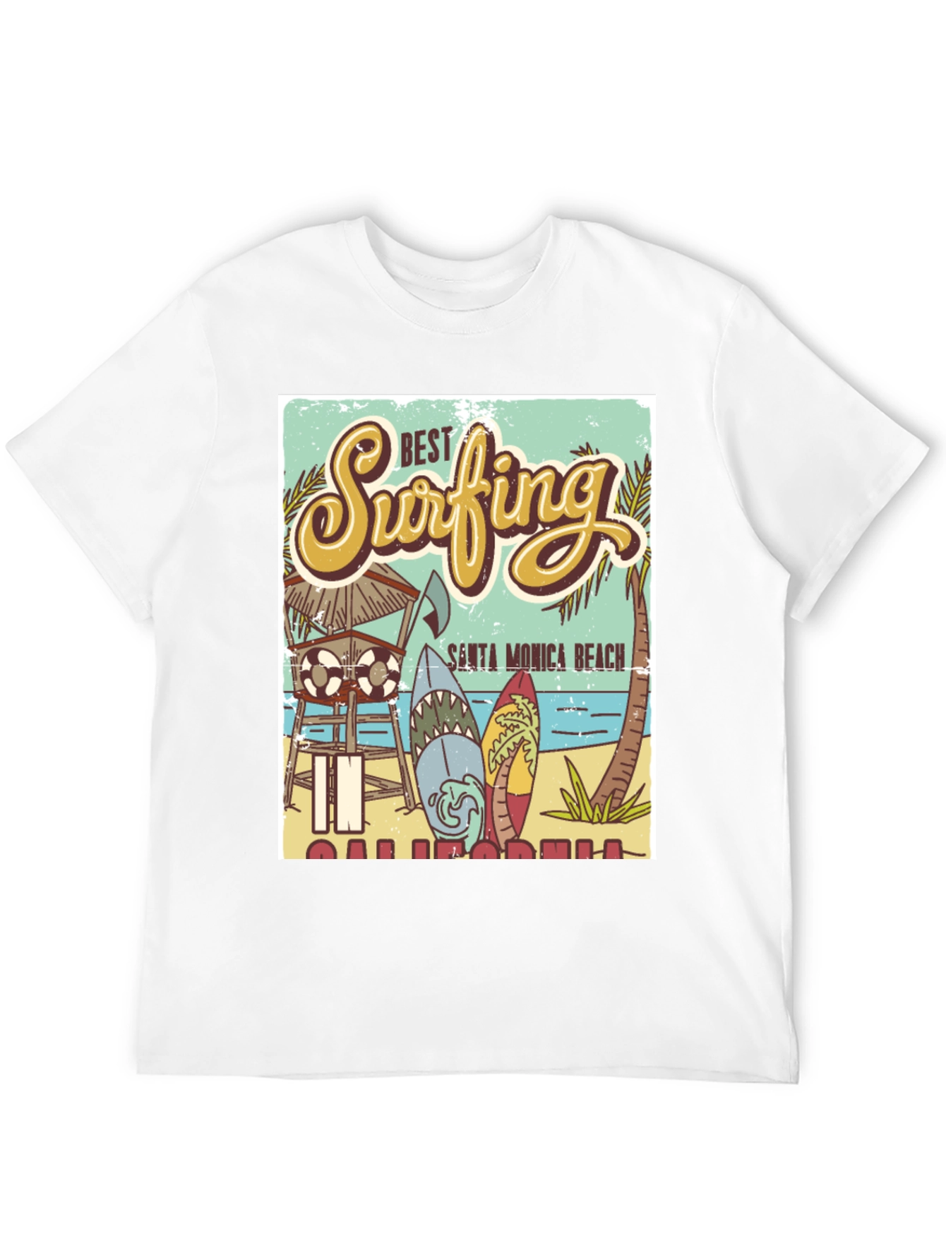 Santa Monica Beach Surfing T-Shirt