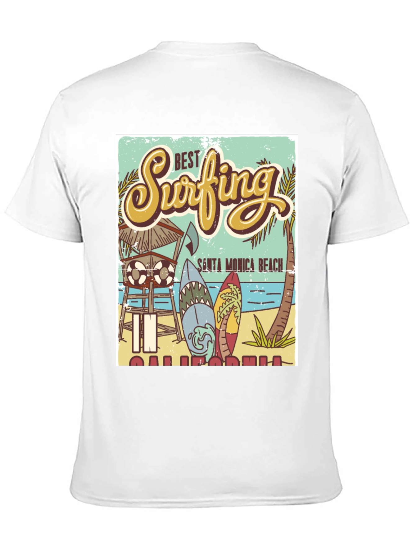 Santa Monica Beach Surfing T-Shirt