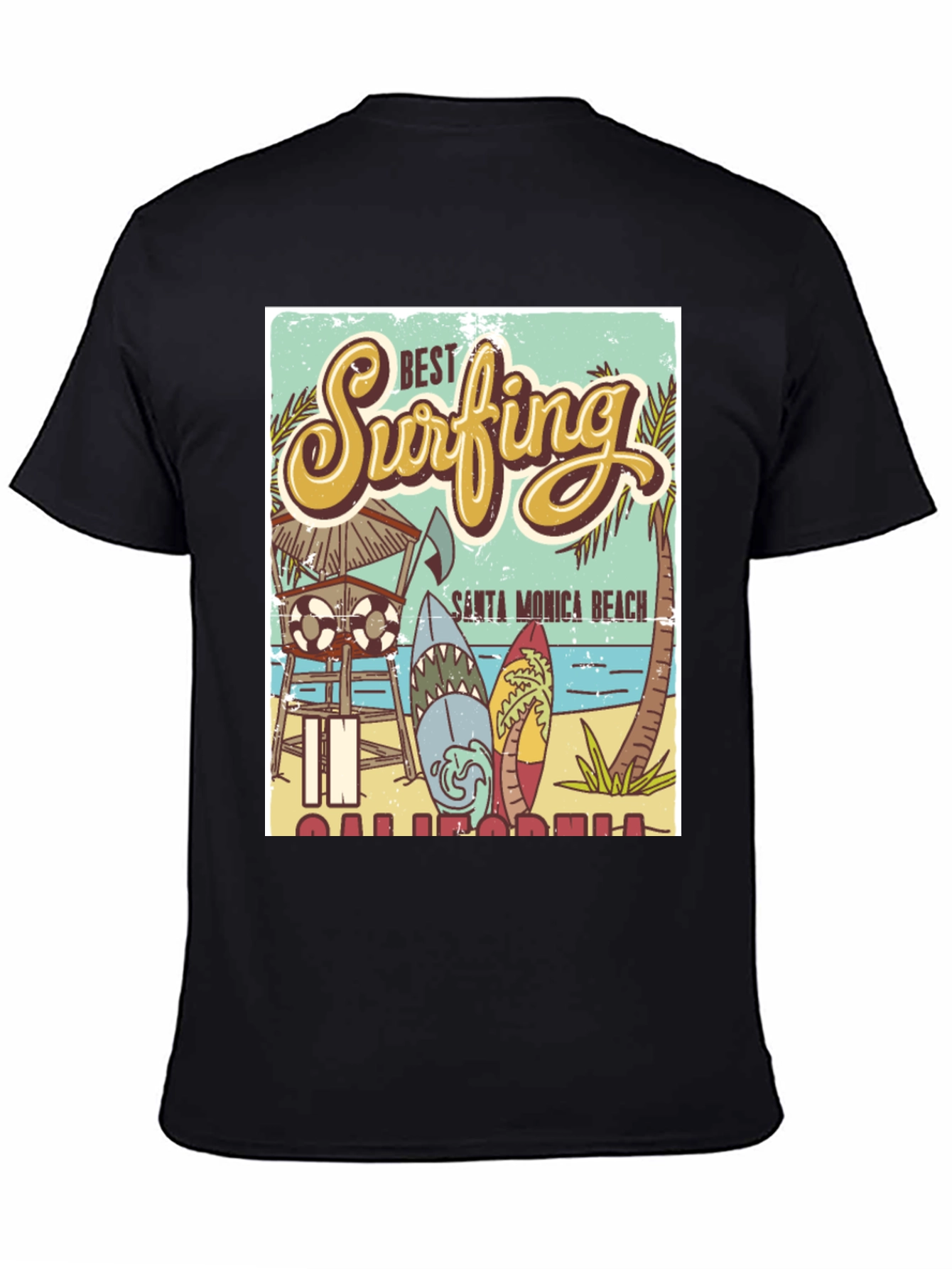 Santa Monica Beach Surfing T-Shirt