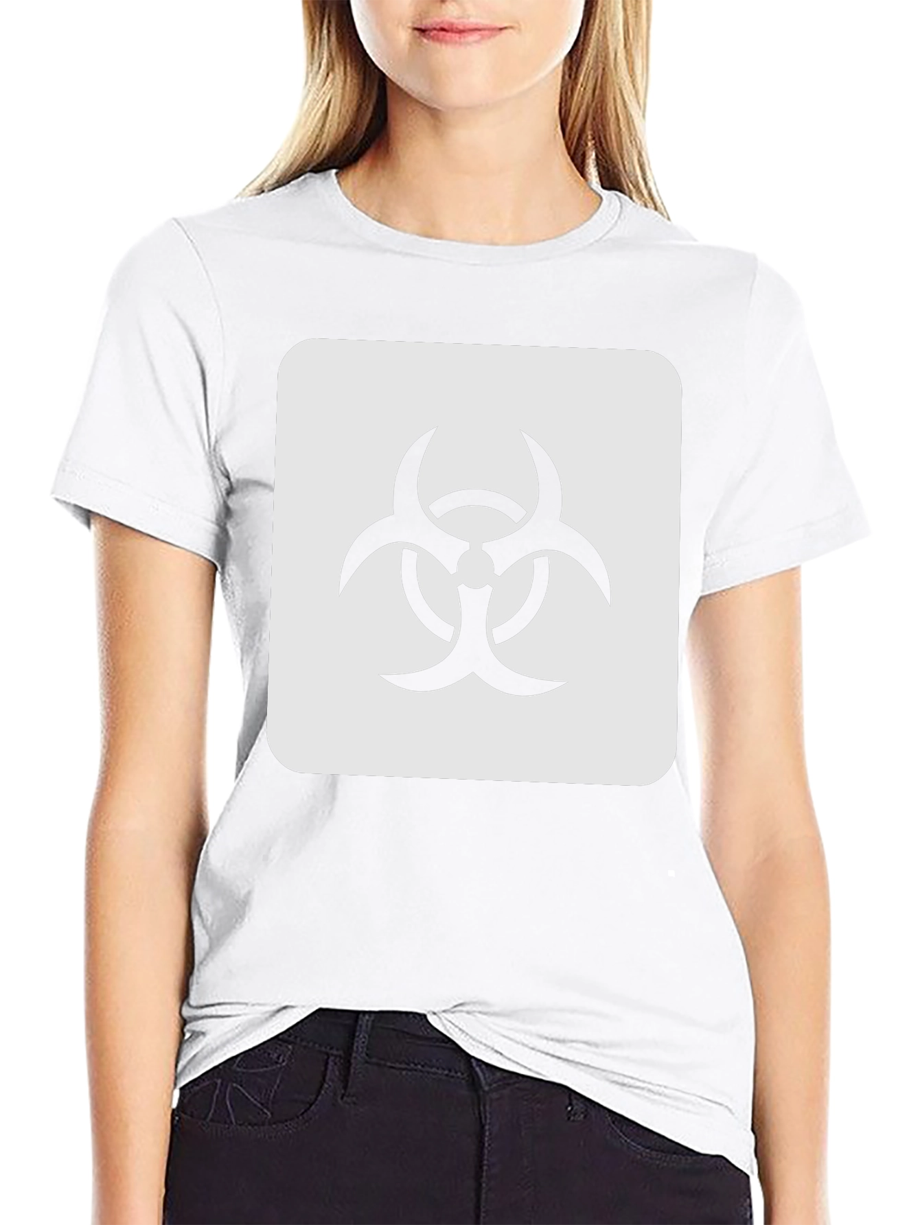 Biohazard Symbol Graphic Tee - Black Cotton Blend T-Shirt